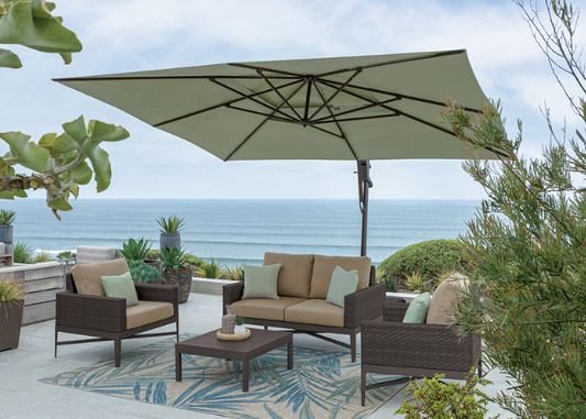 Treasure Garden - AKZ Plus 10' x 13' Rect. Cantilever Umbrella - black / charcoal (A)