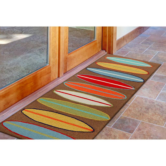 SURFBOARDS BROWN 24in. x 60in. frontporch rug