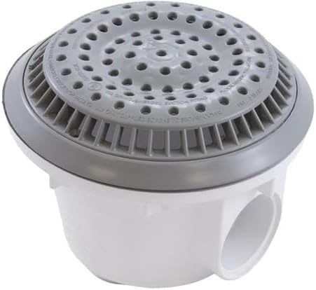 8" Main Drain - Vinyl 2"S Side x Bottom - PVC - Gray (VGB)