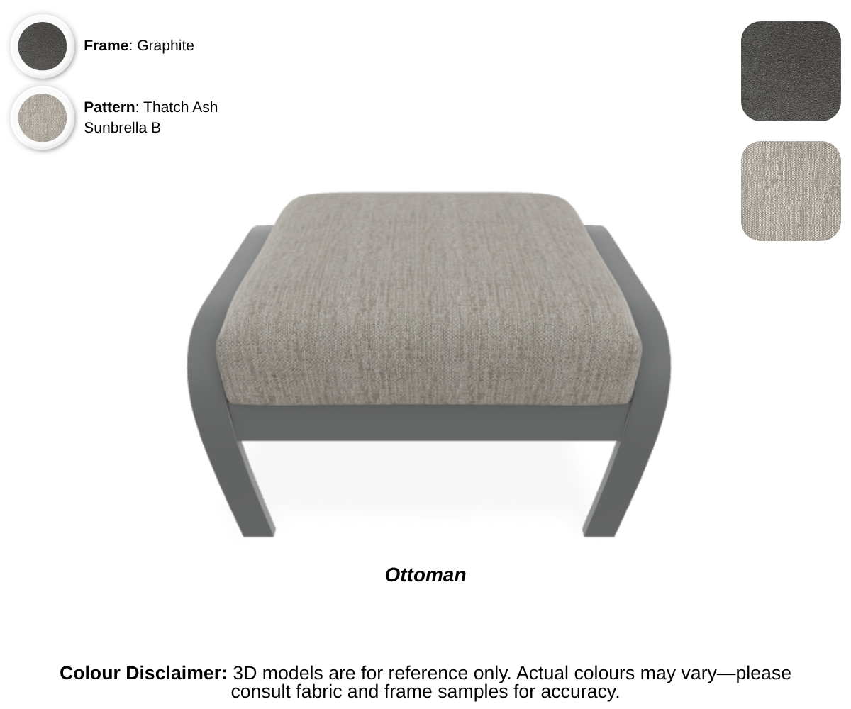 Telescope - Belle Isle - Cushion Supreme Swivel Rocker - graphite frame / cape grey accent / thatch ash (B)
