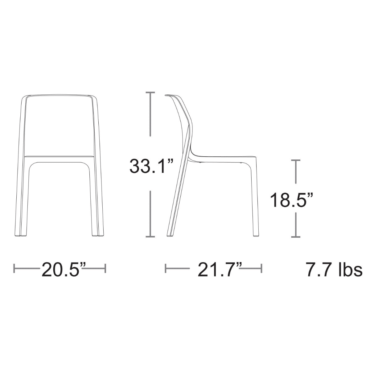 Bit Side Chair by Nardi