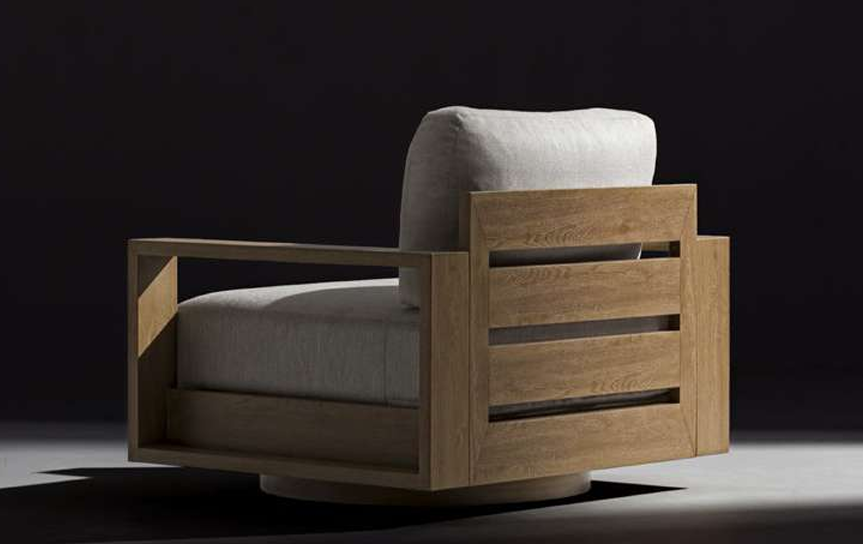 SKY Swivel Armchair Oak - By Couture Jardin