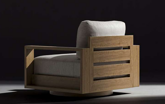 SKY Swivel Armchair Oak - By Couture Jardin