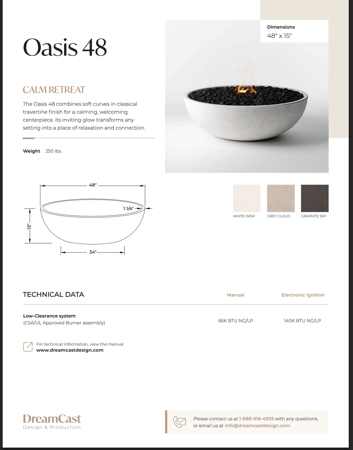 Oasis Fire 48" Fire Bowl by Dreamcast