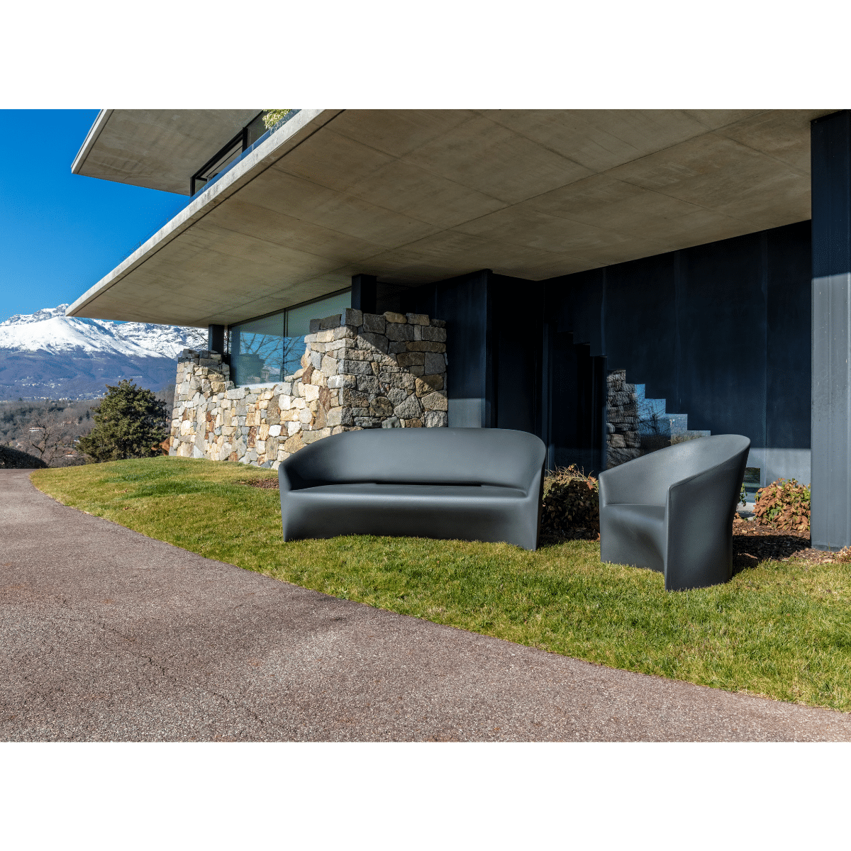 Pine Beach Sofa Graphite by Serralunga