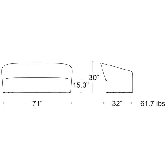 Pine Beach Sofa Graphite by Serralunga
