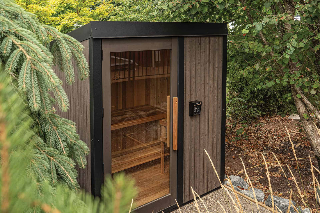 Visscher Luxe Line cedar sauna, available in North Vancouver