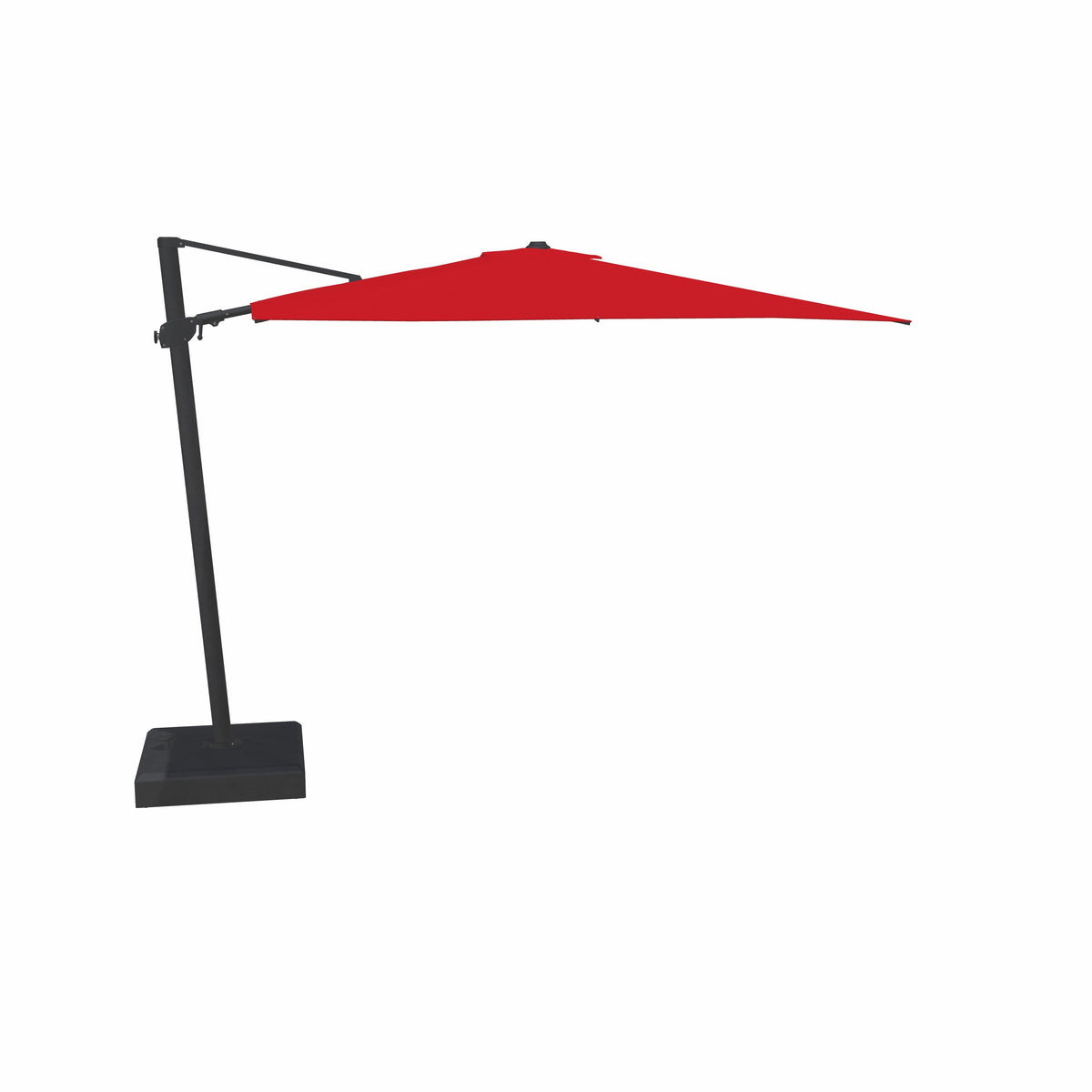 10' Square Cantilever Sunbrella® Umbrella – Black/Jockey Red