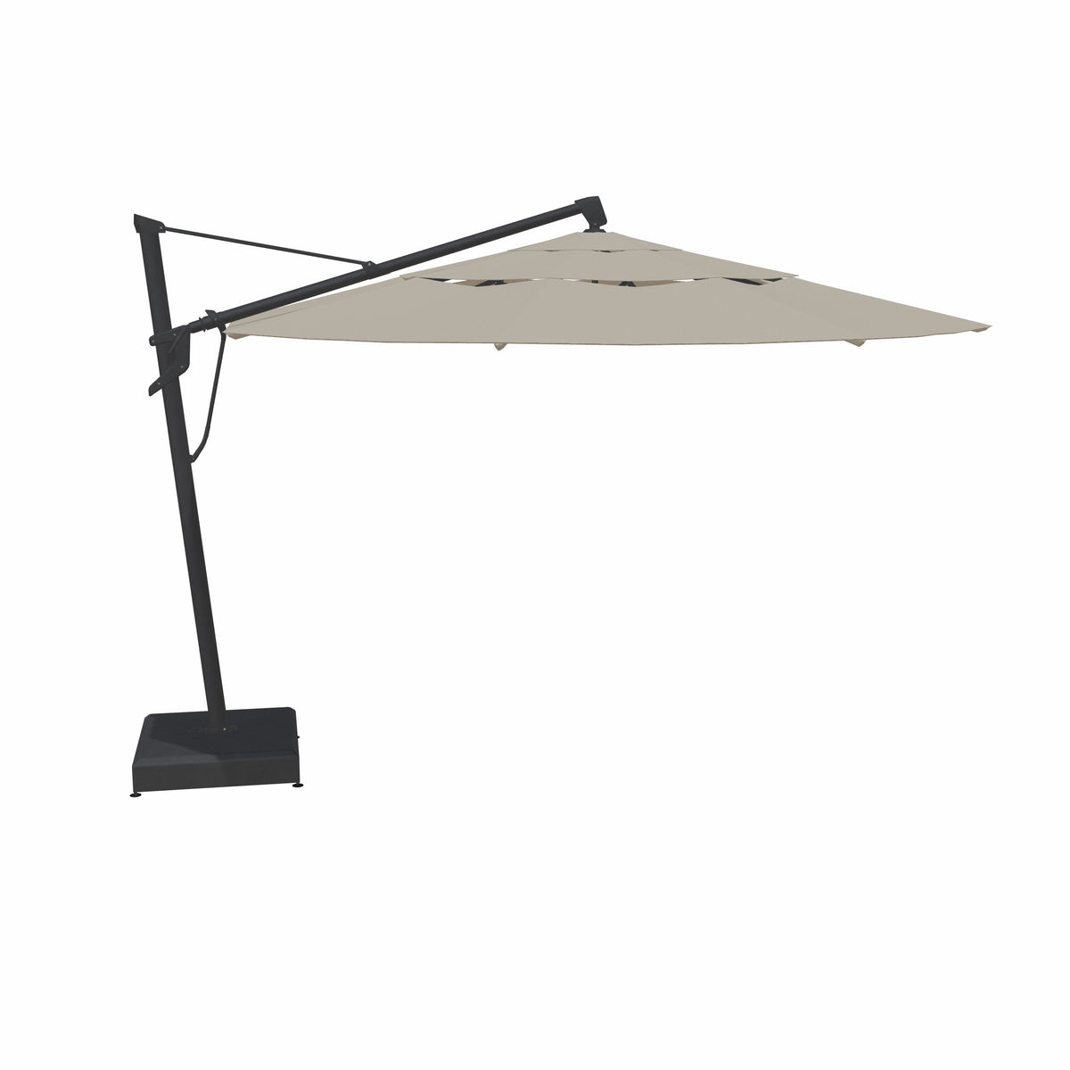 13' AKZ Plus Octagon Cantilever Sunbrella® StarLux Umbrella – Black/Cast Silver