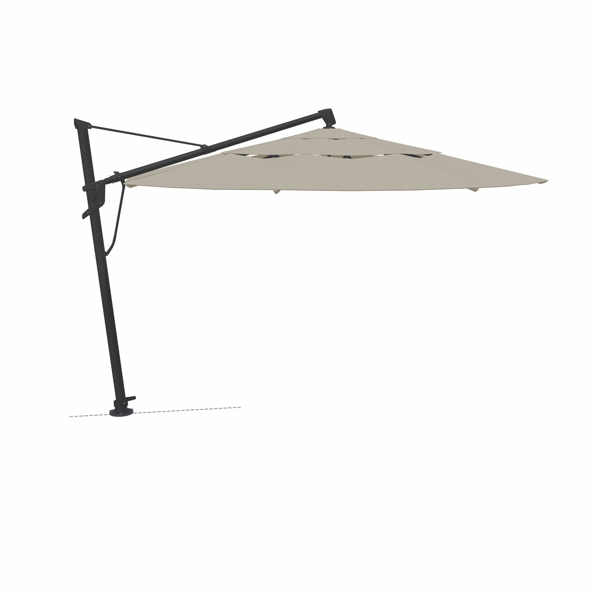 13' AKZ Plus Octagon Cantilever Sunbrella® StarLux Umbrella – Black/Cast Silver