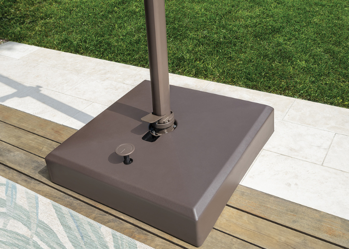 Treasure Garden - AG25T 10' Square Cantilever Umbrella - black / aruba (A) Sunbrella®