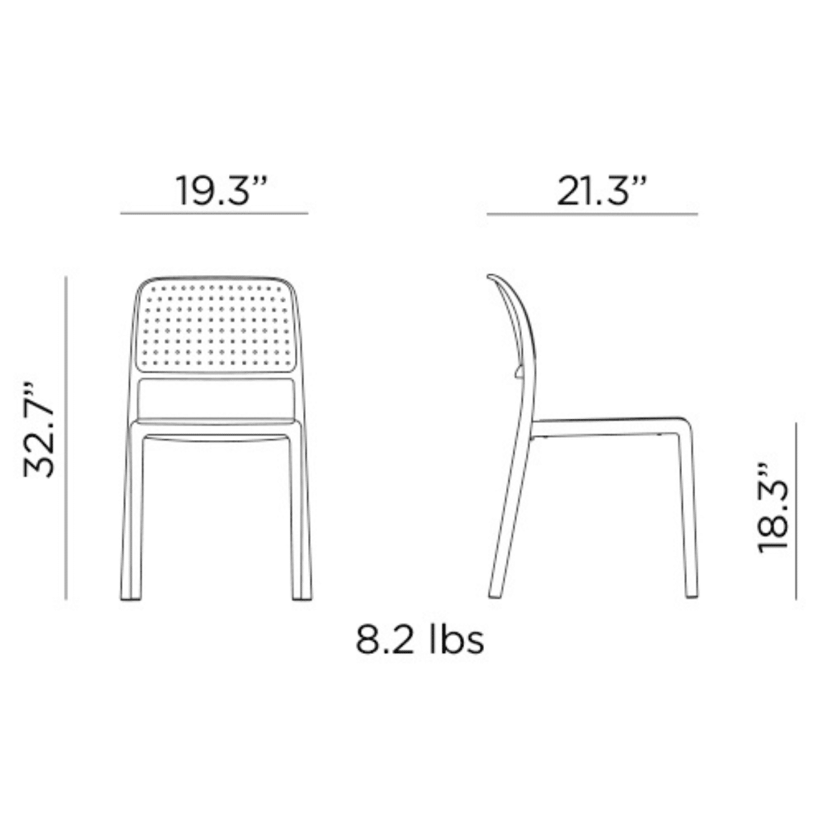 Bora Side Chair by Nardi