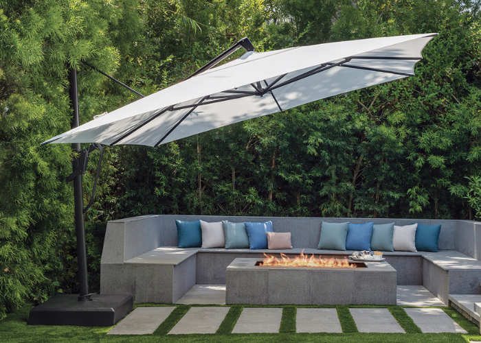 Treasure Garden - AKZ Plus 10' x 13' Rect. Cantilever Umbrella - black / bliss pebble (A)
