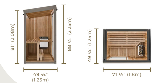4' x 6' Visscher Luxe Nature Series Sauna –  (2-3 Person, 7.5 kW)