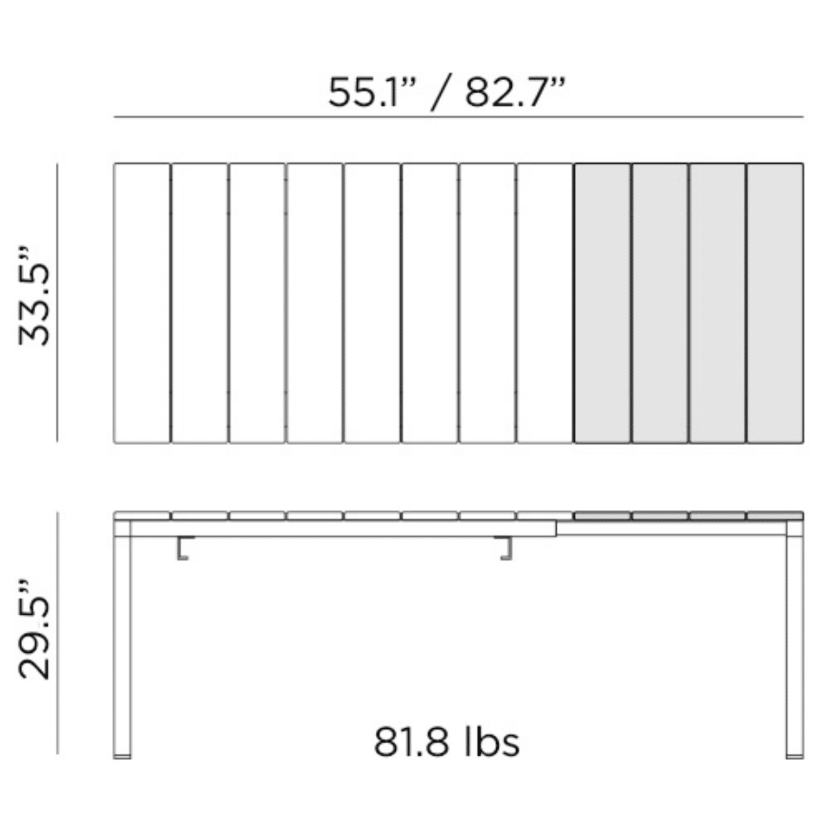 RIO 140 Aluminum Extendable Dining Table by Nardi