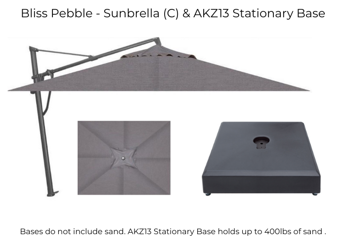 Treasure Garden - AKZ Plus 10' x 13' Rect. Cantilever Umbrella - black / bliss pebble (A)