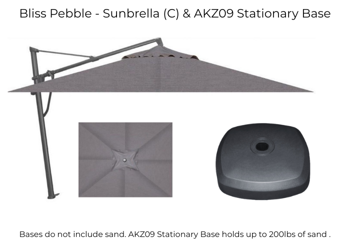 Treasure Garden - AKZ Plus 10' x 13' Rect. Cantilever Umbrella - black / bliss pebble (A)