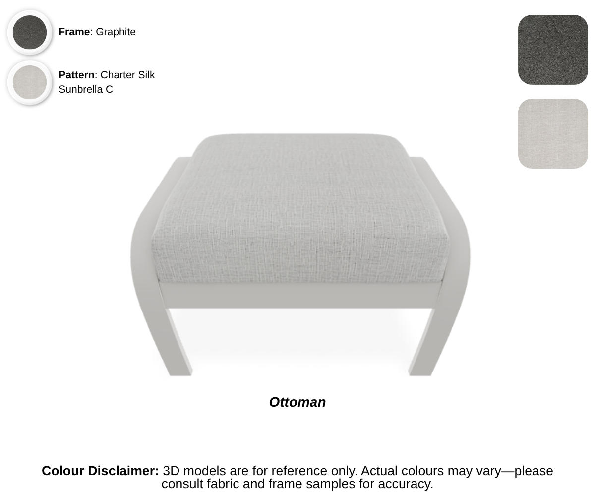 Telescope - Belle Isle - Cushion Supreme Swivel Rocker - graphite frame / cape grey accent / charter silk (C)