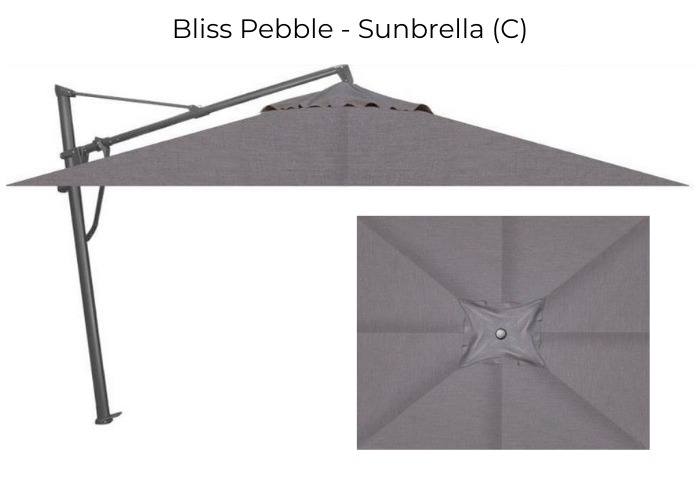 Treasure Garden - AKZ Plus 10' x 13' Rect. Cantilever Umbrella - black / bliss pebble (A)
