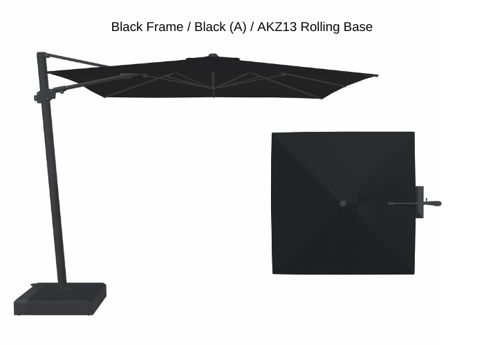 Treasure Garden - AG25T 10' Square Cantilever Umbrella - black / black (A) Sunbrella®