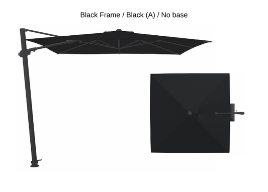 Treasure Garden - AG25T 10' Square Cantilever Umbrella - black / black (A) Sunbrella®