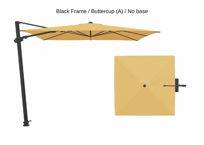 Treasure Garden - AG25T 10' Square Cantilever Umbrella - black / buttercup (A) Sunbrella®