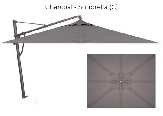 Treasure Garden - AKZ Plus 10' x 13' Rect. Cantilever Umbrella - black / charcoal (A)