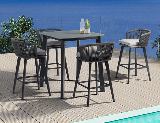 DIVA Bar Height Dining Set – Anthracite (4-Seater)
