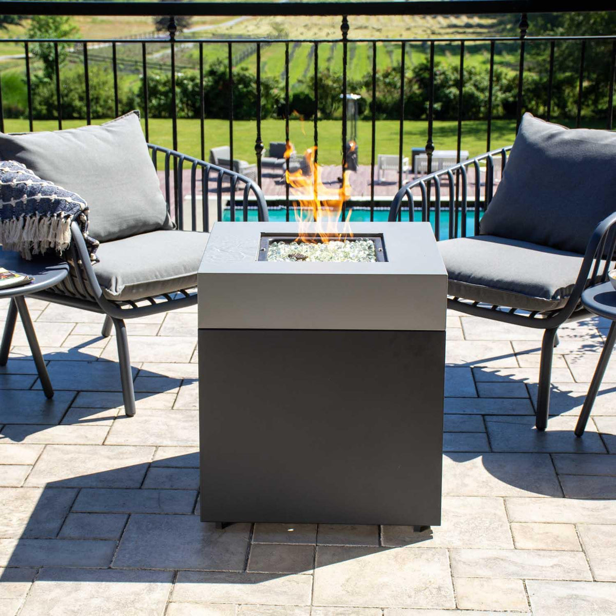 Paramount Pacific Small Space Propane Firepit - Lifestyle 1