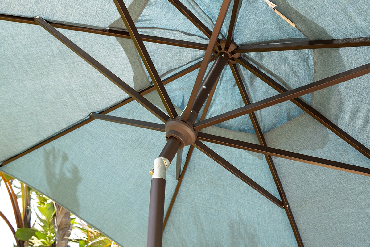 9' Collar Tilt Market Sunbrella® Umbrella – Black/Jockey Red
