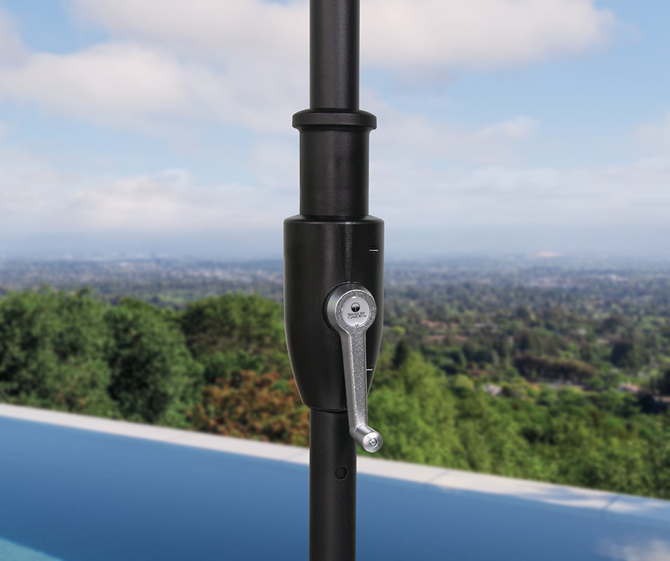 7.5' Glide Tilt Market Obravia Umbrella – Black/Red