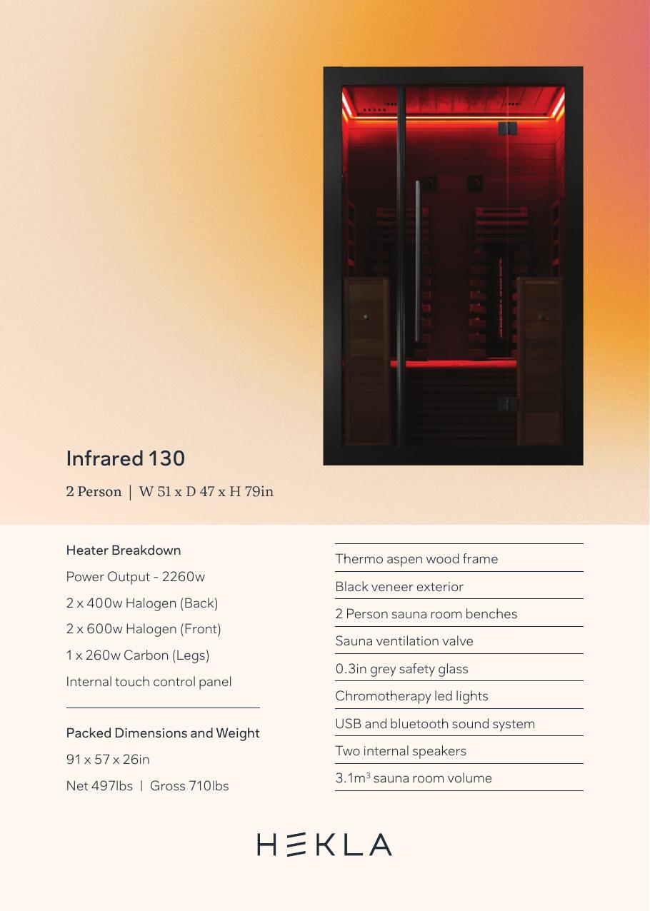 Hekla Infrared 130 Spec Sheet