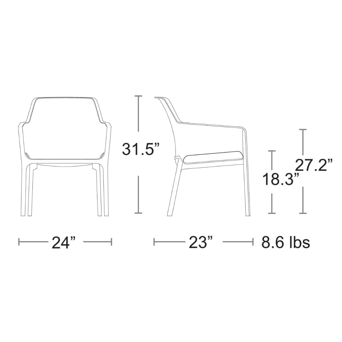 Net Dining Armchair by Nardi