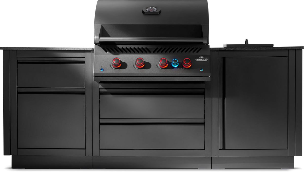 Napoleon OASIS Outdoor Kitchen with Stainless Steel Countertops and 700 Series 32-inch Built-In Grill