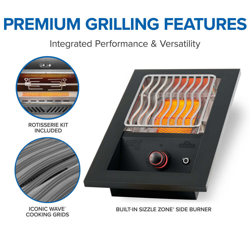 Napoleon OASIS Outdoor Kitchen with Built-In 700 Series 32-inch Grill — Stainless Steel Countertops