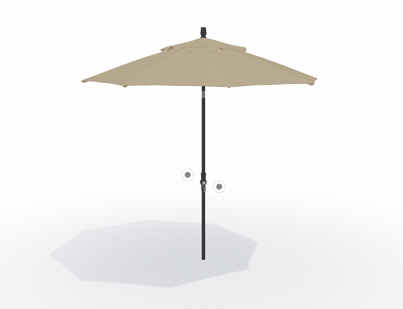 9' SWV Collar Tilt Market Sunbrella® Umbrella – Black/Cast Ash
