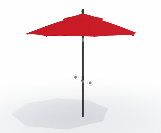 9' Collar Tilt Market Sunbrella® Umbrella – Black/Jockey Red