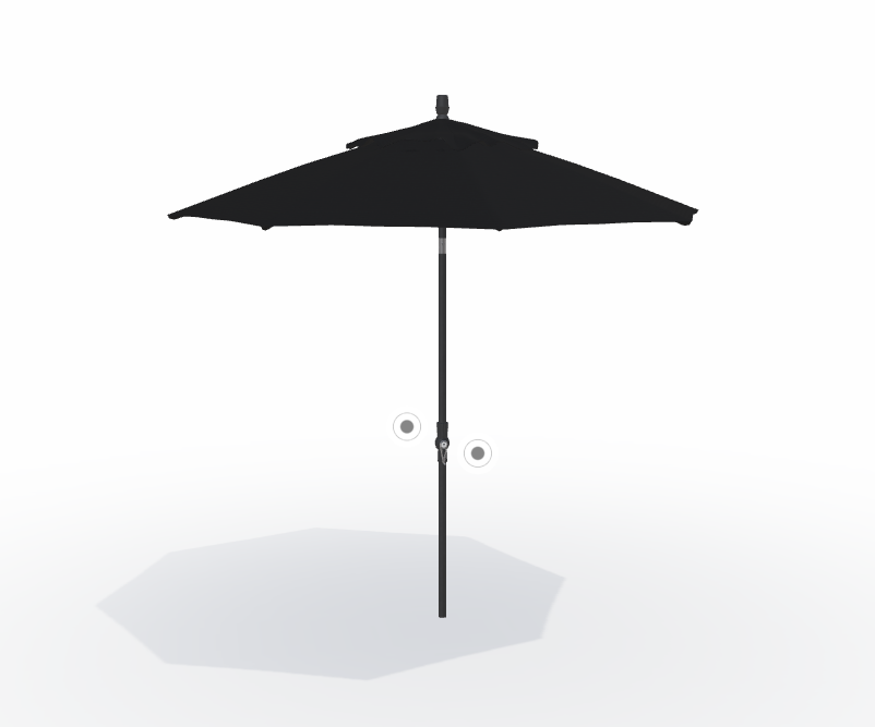 9' Collar Tilt Market Sunbrella® Umbrella – Black/Black