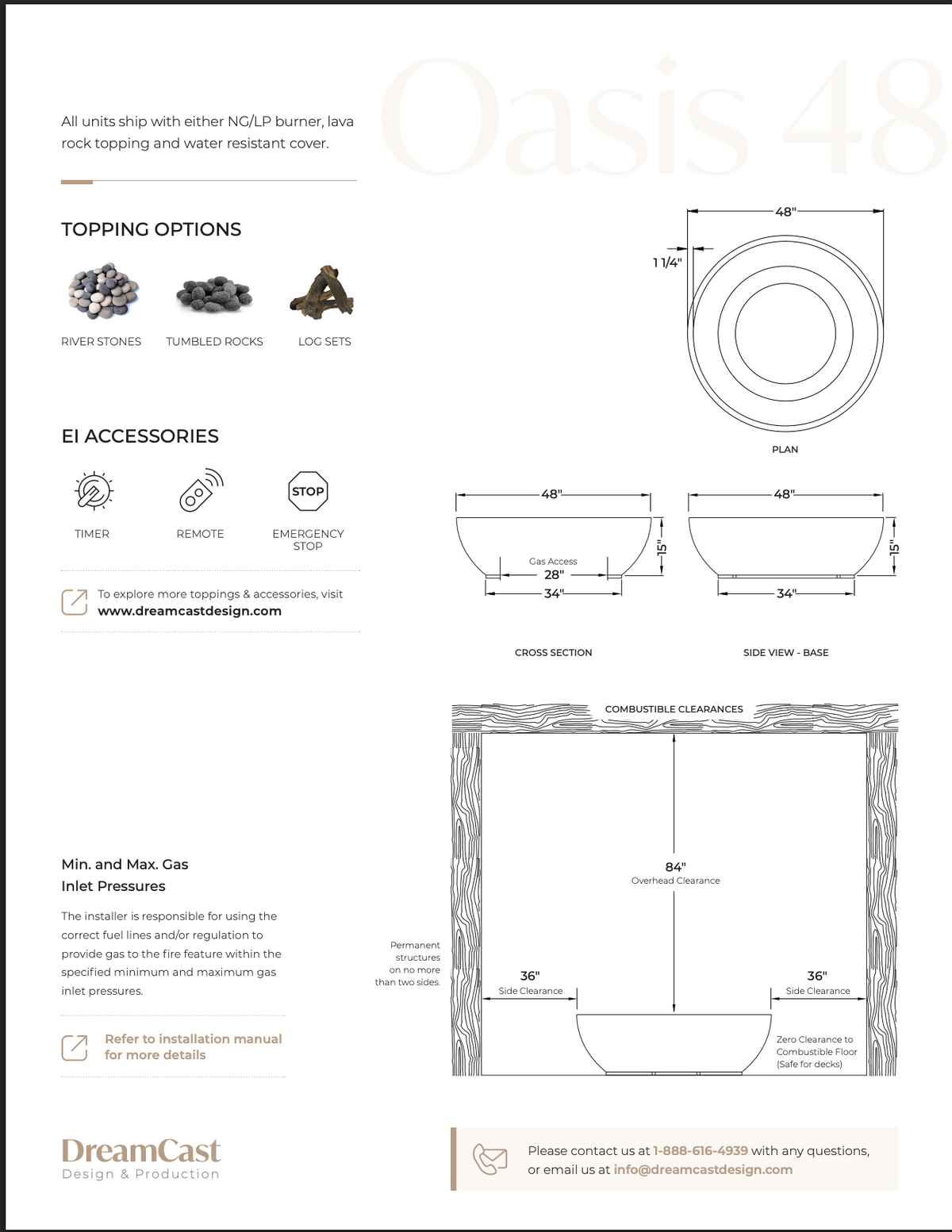 Oasis Fire 48" Fire Bowl by Dreamcast