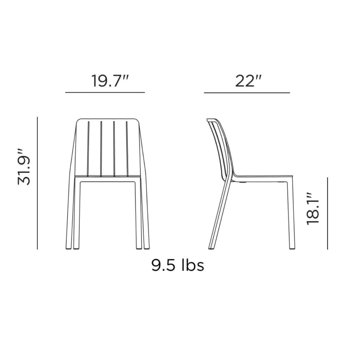 TIBERINA dining side chair by Nardi