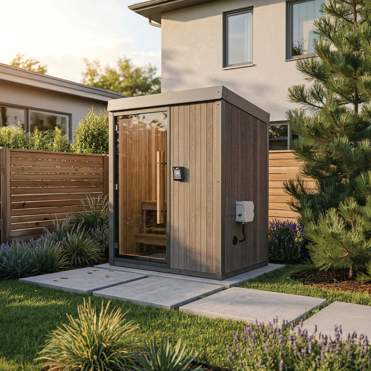 4' x 6' Visscher Luxe Nature Series Sauna –  (2-3 Person, 7.5 kW)