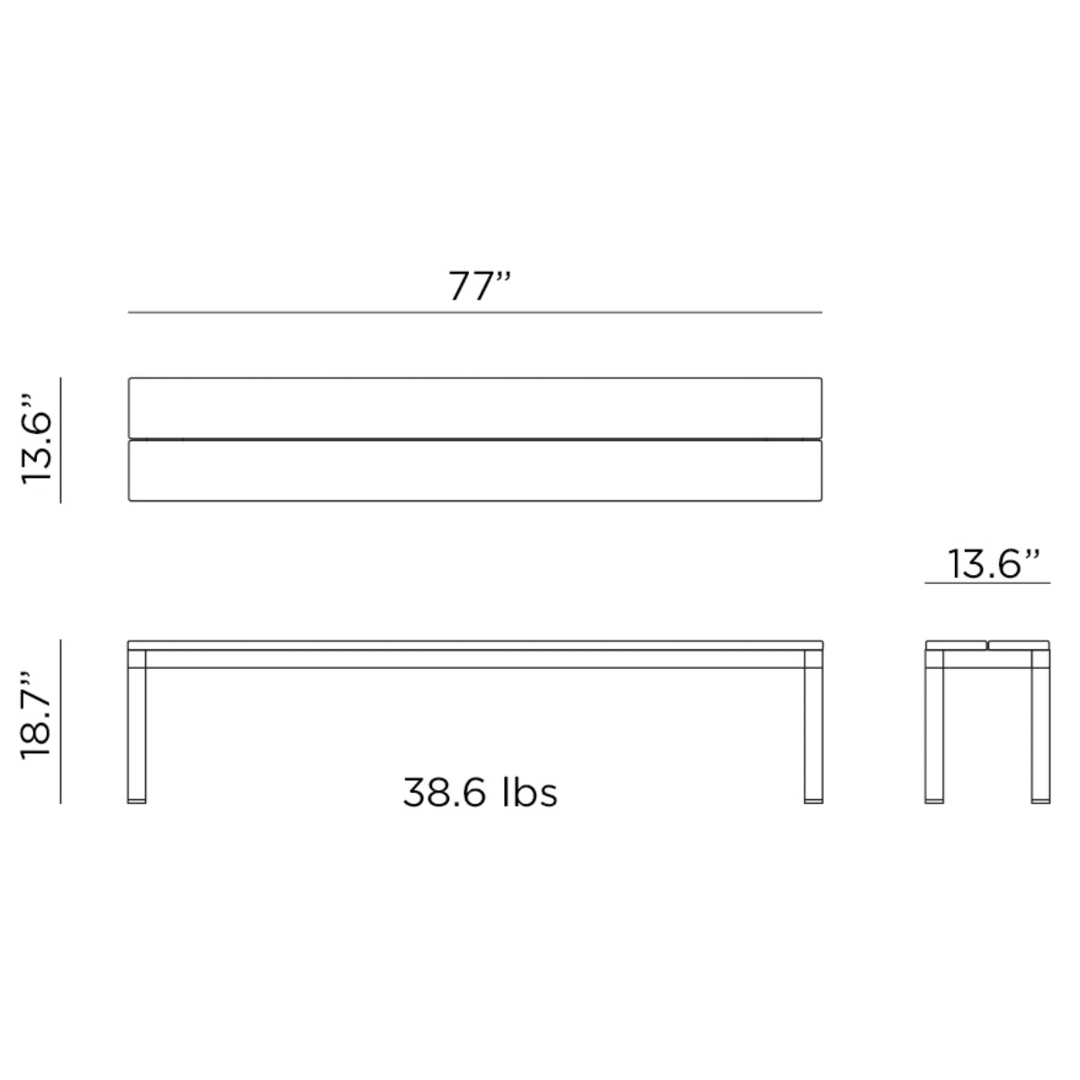 RIO Aluminum Bench by Nardi