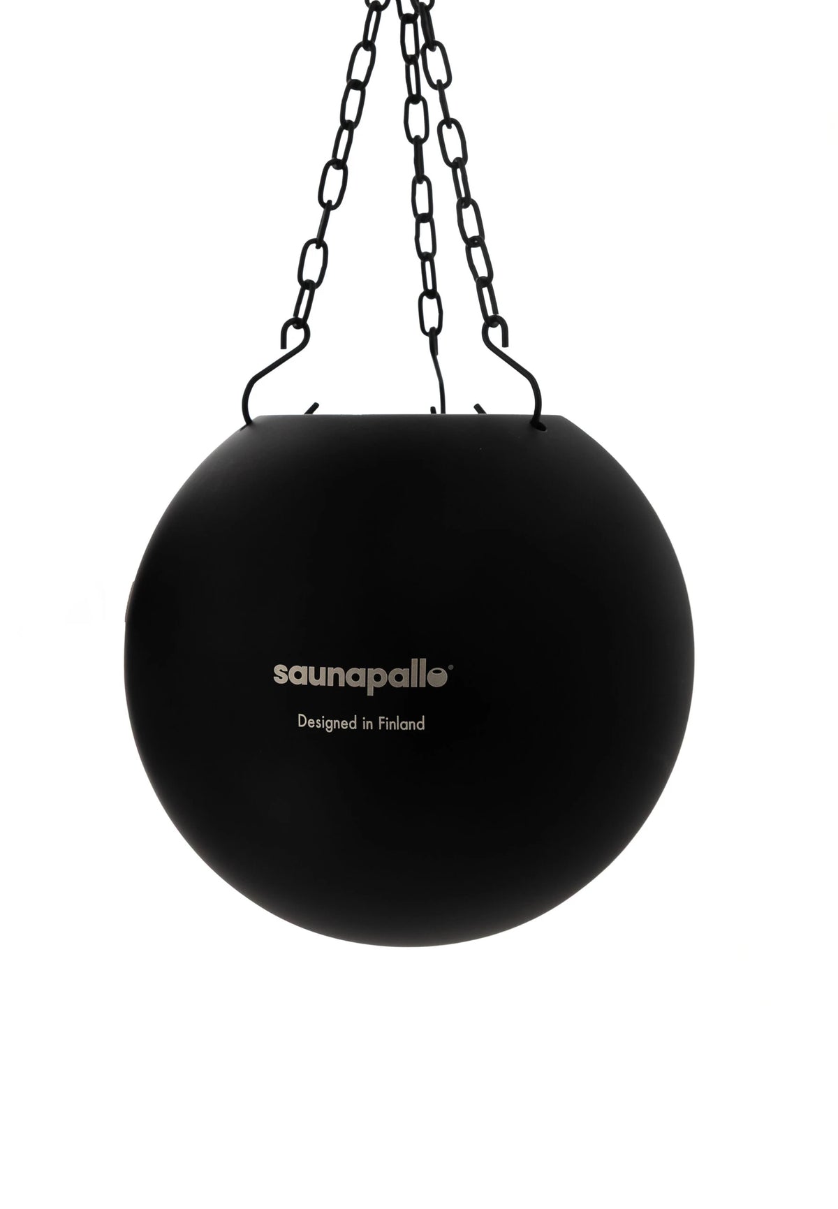 SaunaPallo stone sphere hanging from a chain