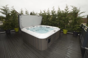 j-300- hot-tub-cover-open-exposed-cabinet