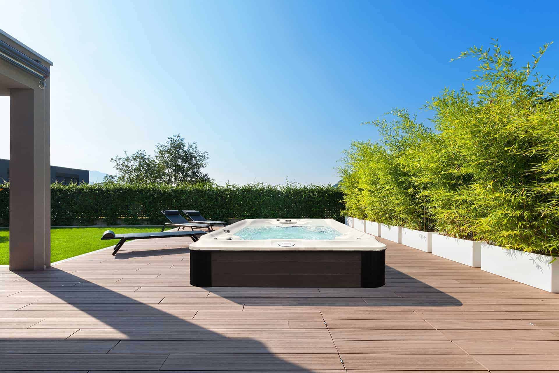 Jacuzzi swim spa built in backyard deck